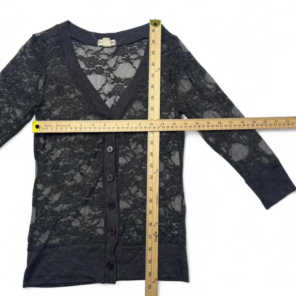 Lace Button Up Sheer Layering Top - Sweater Size Medium - Picture 3 of 5